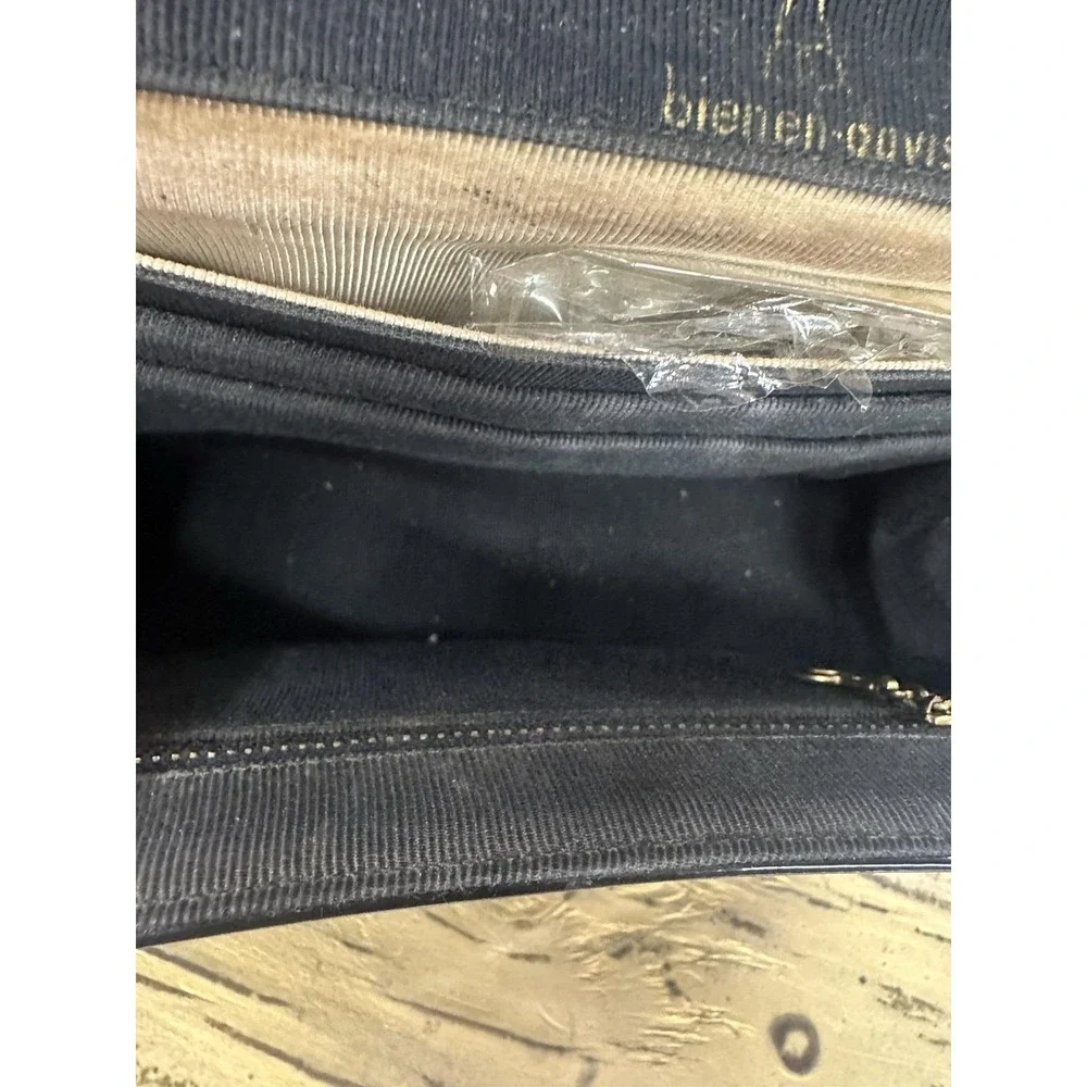 Vintage Bienen Davis Black Gold Hardware Women's Top Handle Bag Clasp